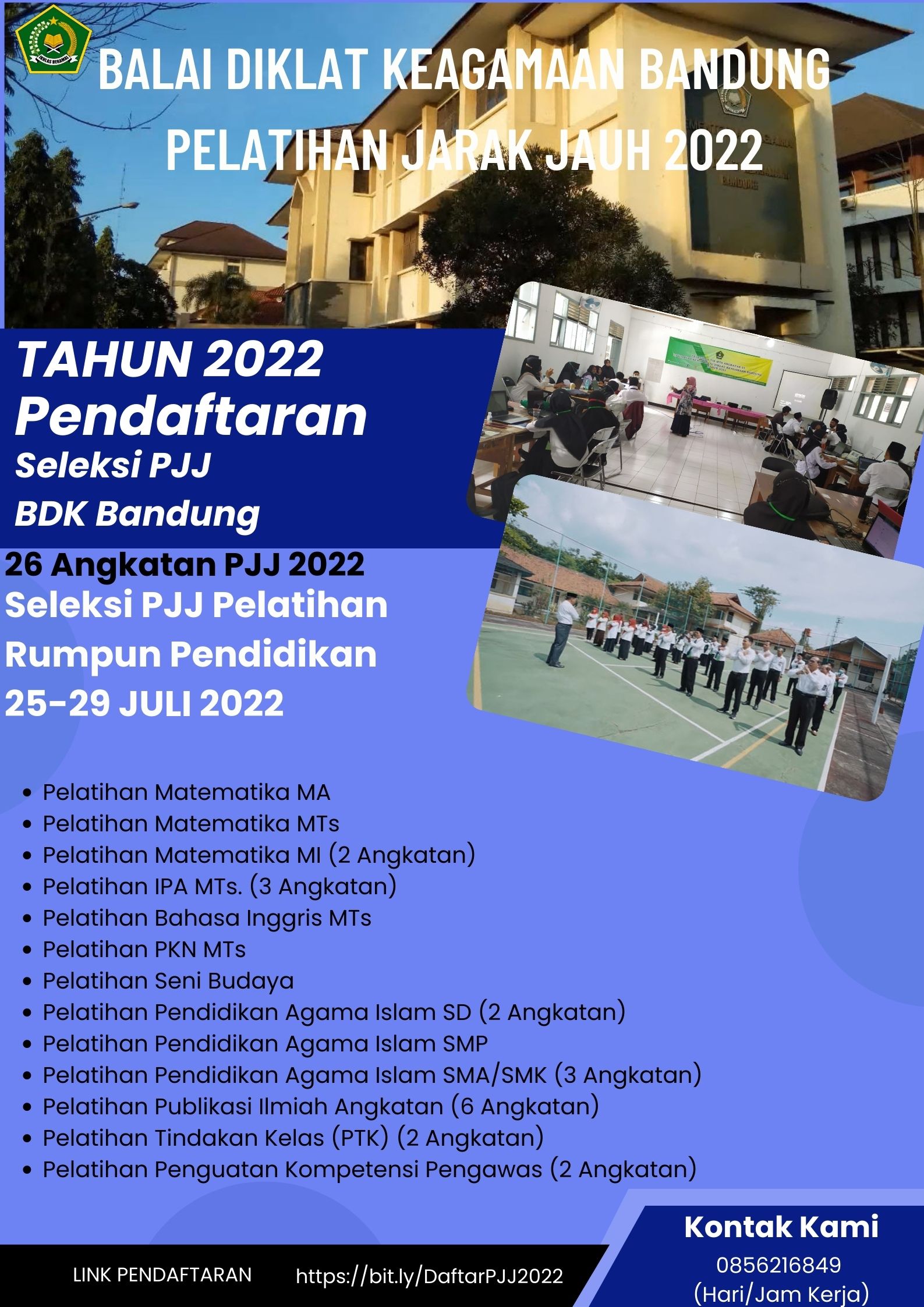 Pengumuman Perolehan Skor seluruh peserta Seleksi ICTBT PJJ BDK Bandung Tahun 2022